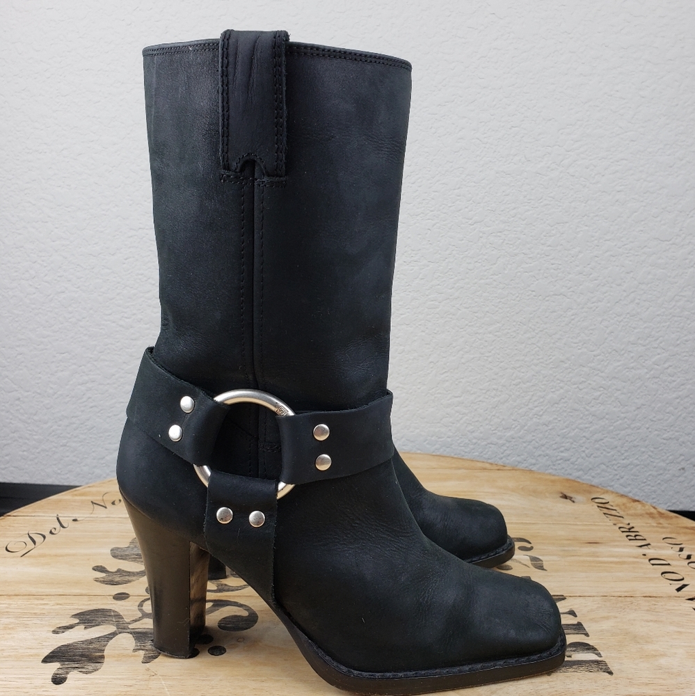 Michael Michael Kors oiled leather harness boots